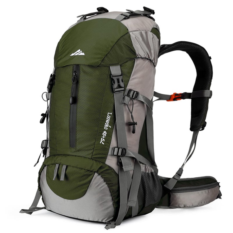 Loowoko 50L Hiking Backpack, Waterproof Camping Essentials Bag with Rain Cover, 45+5 Liter Lightweight Backpacking Back Pack - Image 1